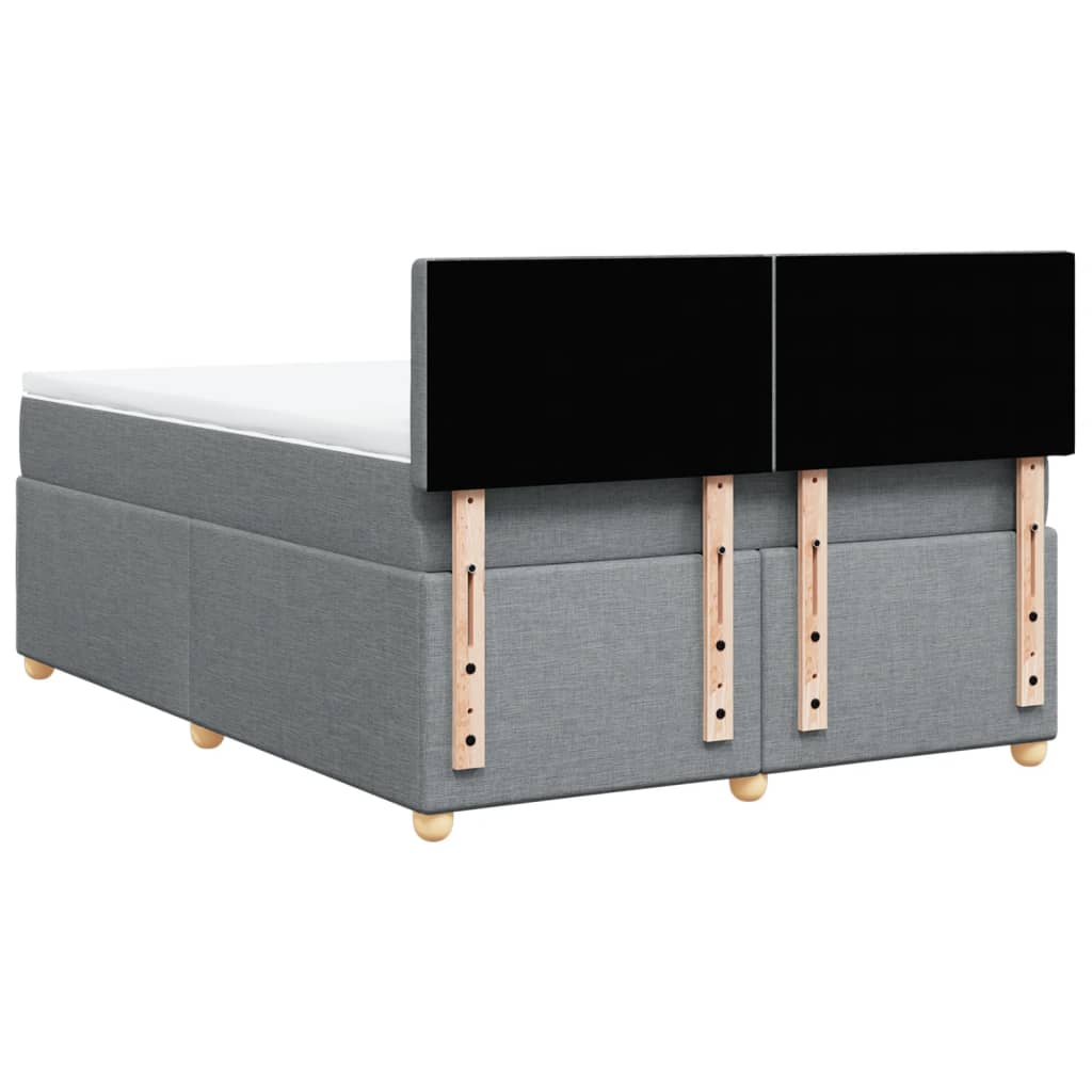 Krevet box spring s madracem svjetlosiva 160x200 cm tkanina