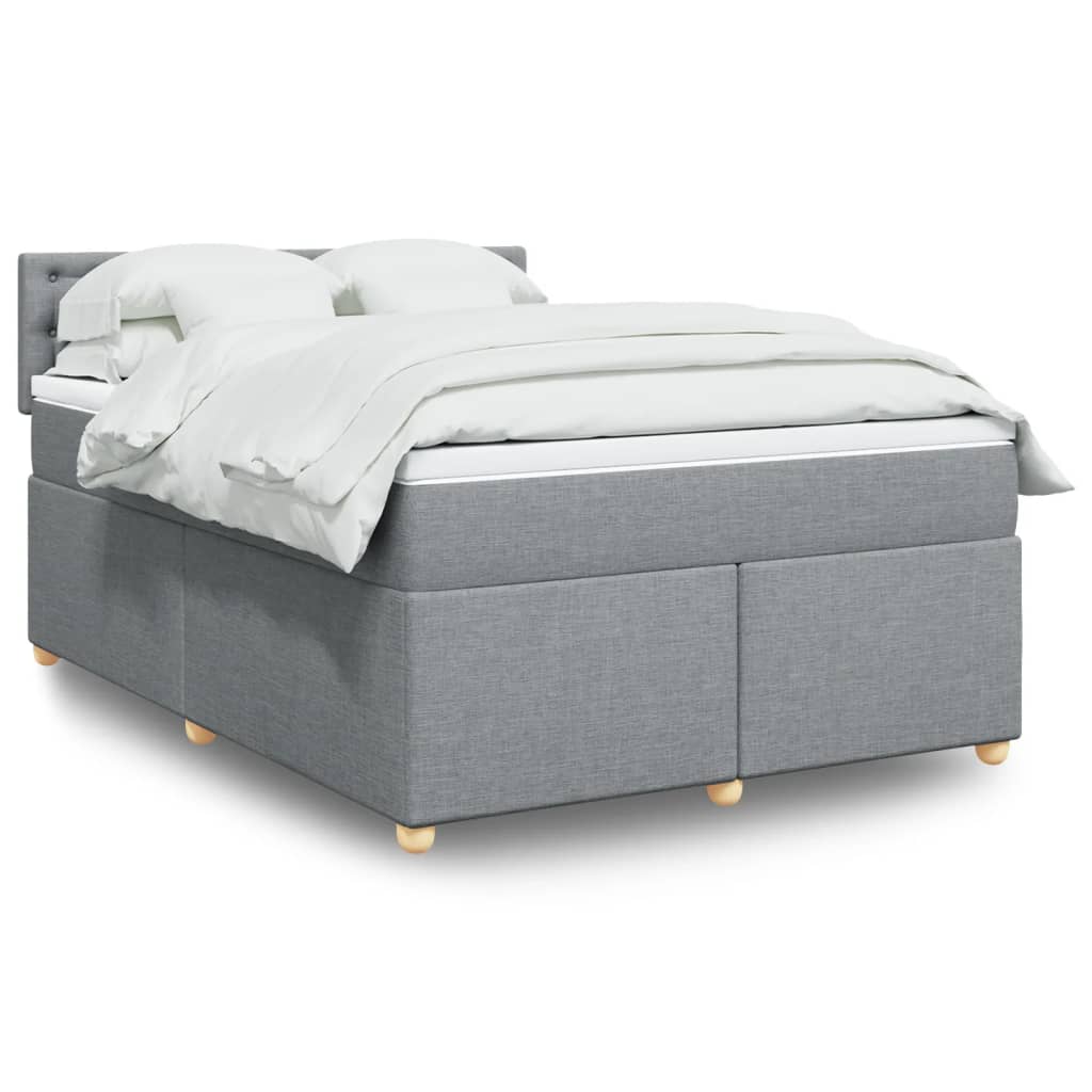 Krevet box spring s madracem svjetlosiva 160x200 cm tkanina
