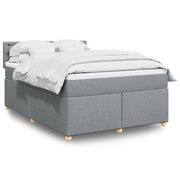 Krevet box spring s madracem svjetlosiva 160x200 cm tkanina