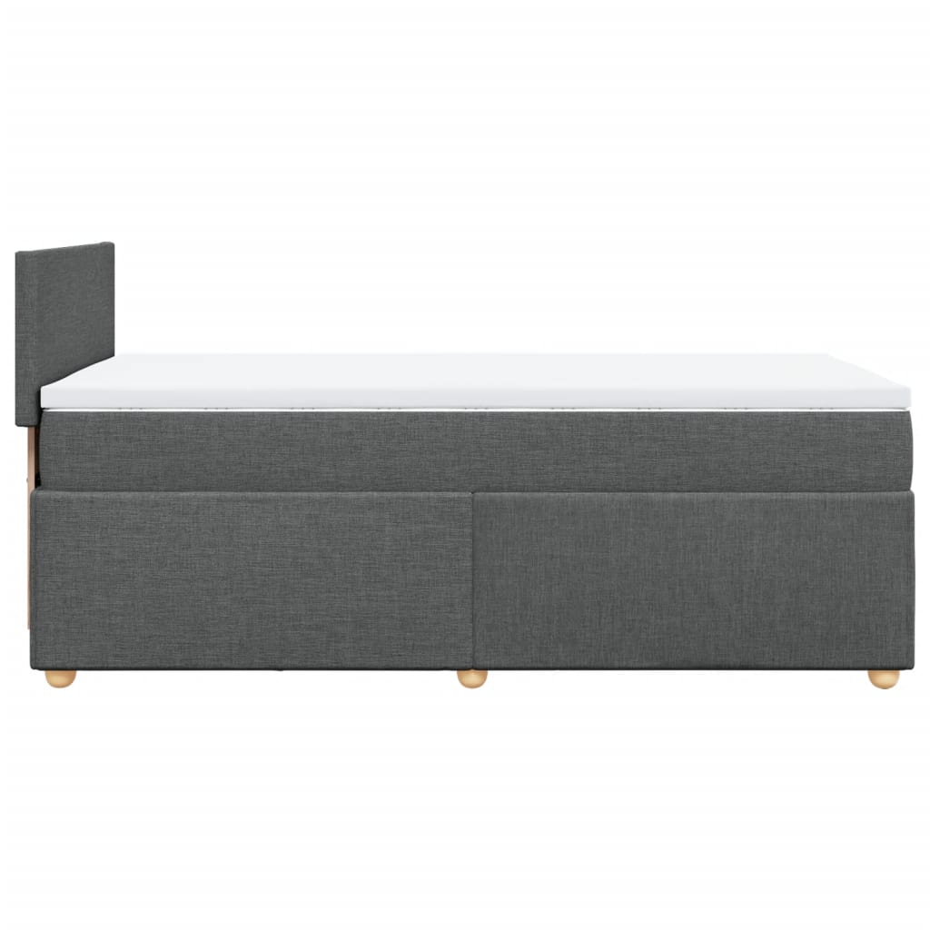 Krevet box spring s madracem tamnosivi za 1 osobu tkanine