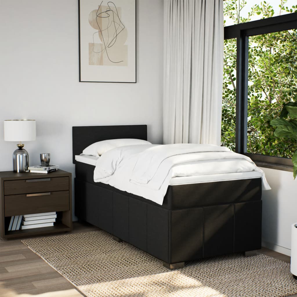 Box spring krevet s madracem crni 80 x 200 cm od tkanine