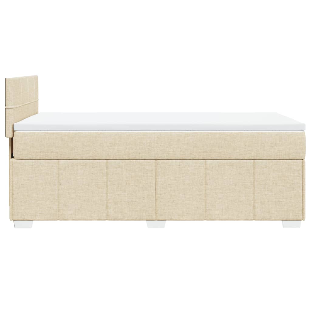 Krevet s oprugama i madracem krem 90 x 190 cm od tkanine