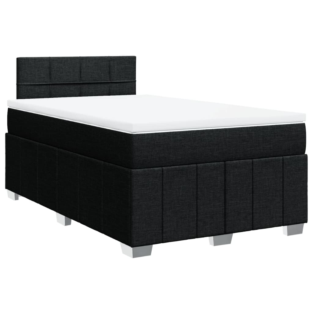 Krevet box spring s madracem crni 120 x 190 cm od tkanine