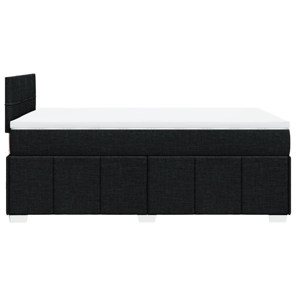 Krevet box spring s madracem crni 120 x 190 cm od tkanine
