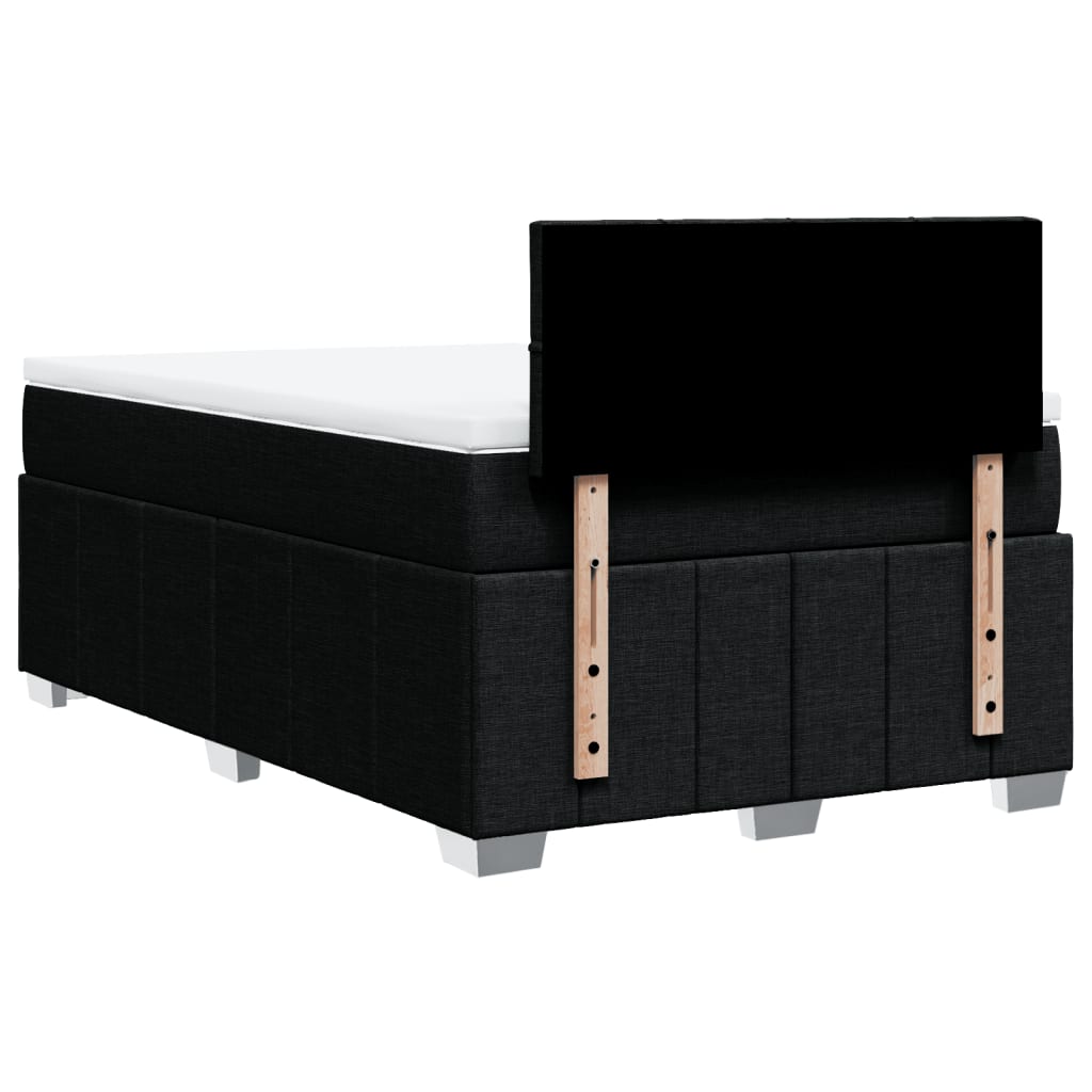 Krevet box spring s madracem crni 120 x 190 cm od tkanine