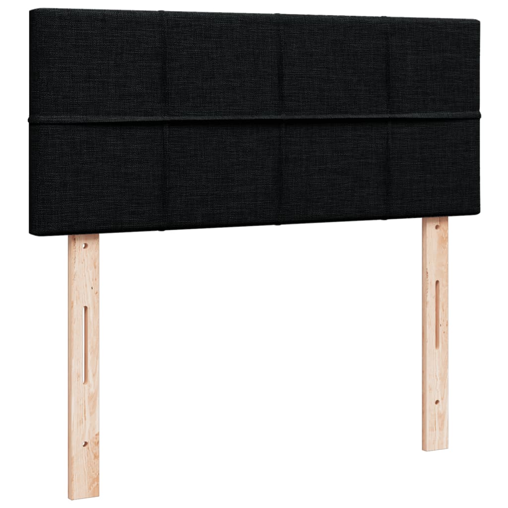 Krevet box spring s madracem crni 120 x 190 cm od tkanine