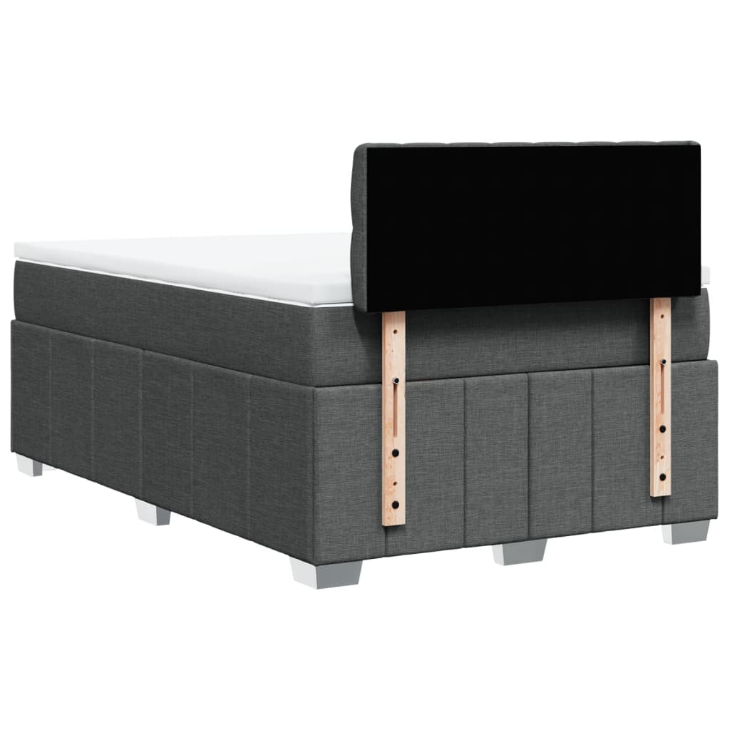 Krevet box spring s madracem tamnosivi 120 x 190 cm tkanina