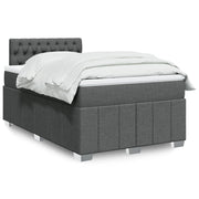 Krevet box spring s madracem tamnosivi 120 x 190 cm tkanina
