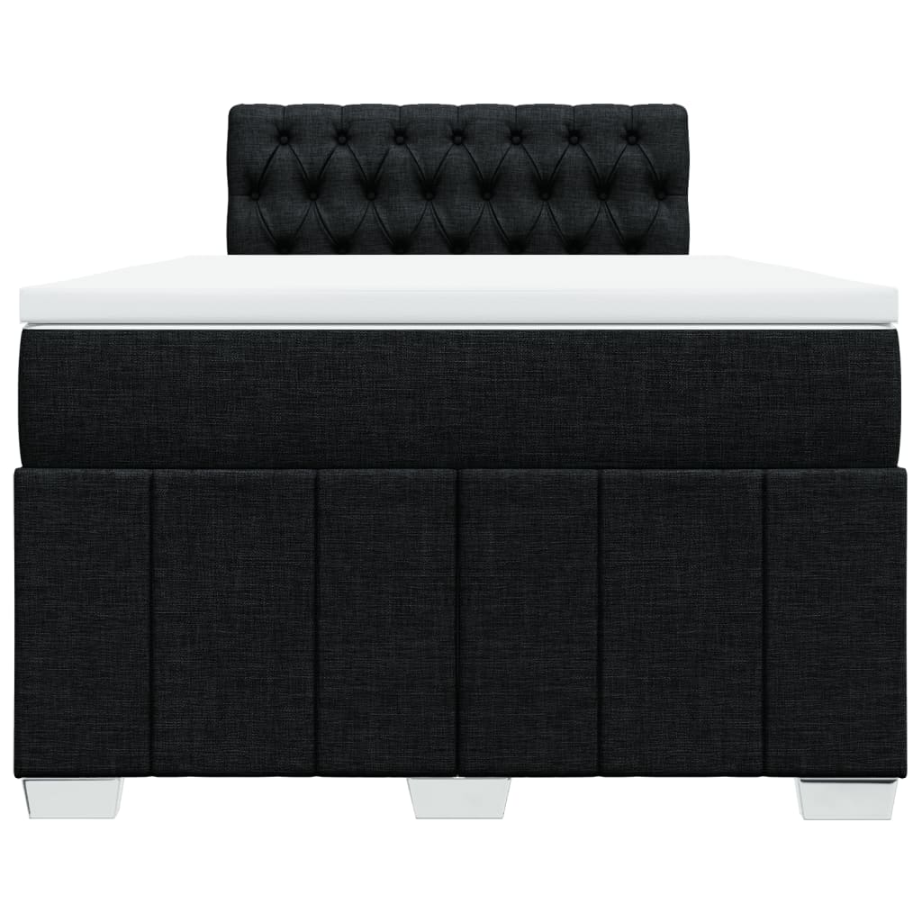 Krevet box spring s madracem crni 120 x 190 cm od tkanine