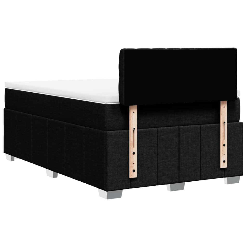 Krevet box spring s madracem crni 120 x 190 cm od tkanine