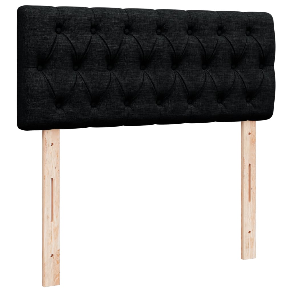 Krevet box spring s madracem crni 120 x 190 cm od tkanine