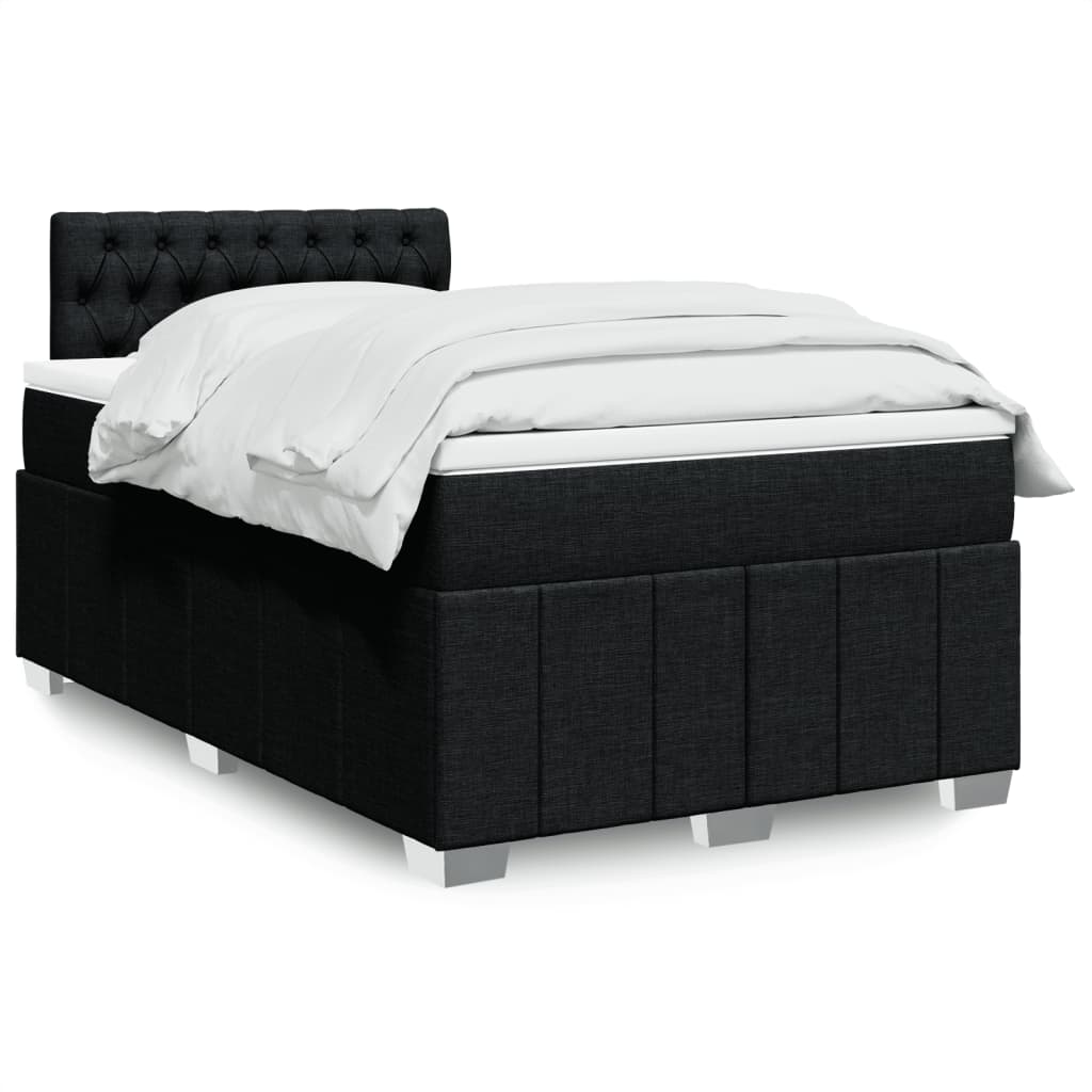 Krevet box spring s madracem crni 120 x 190 cm od tkanine