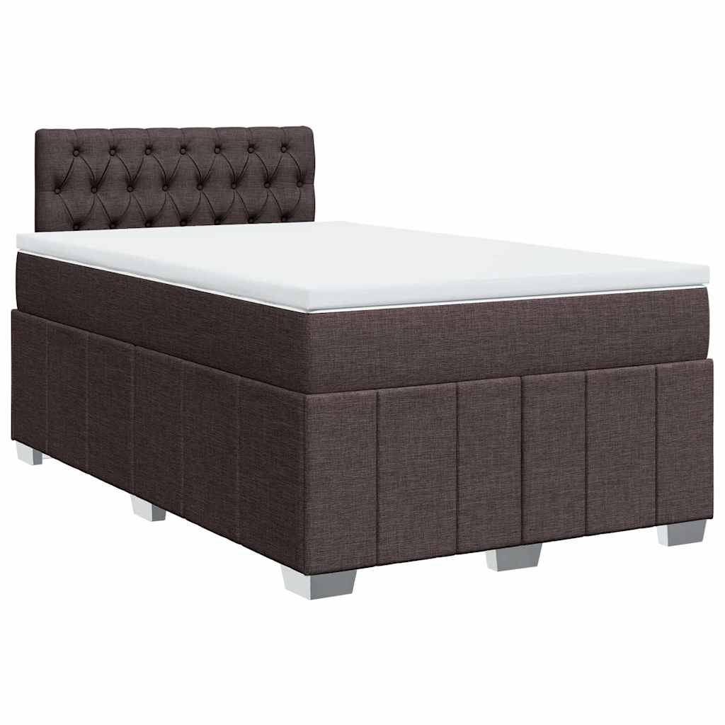Krevet box spring s madracem tamnosmeđi 120 x 190 cm od tkanine