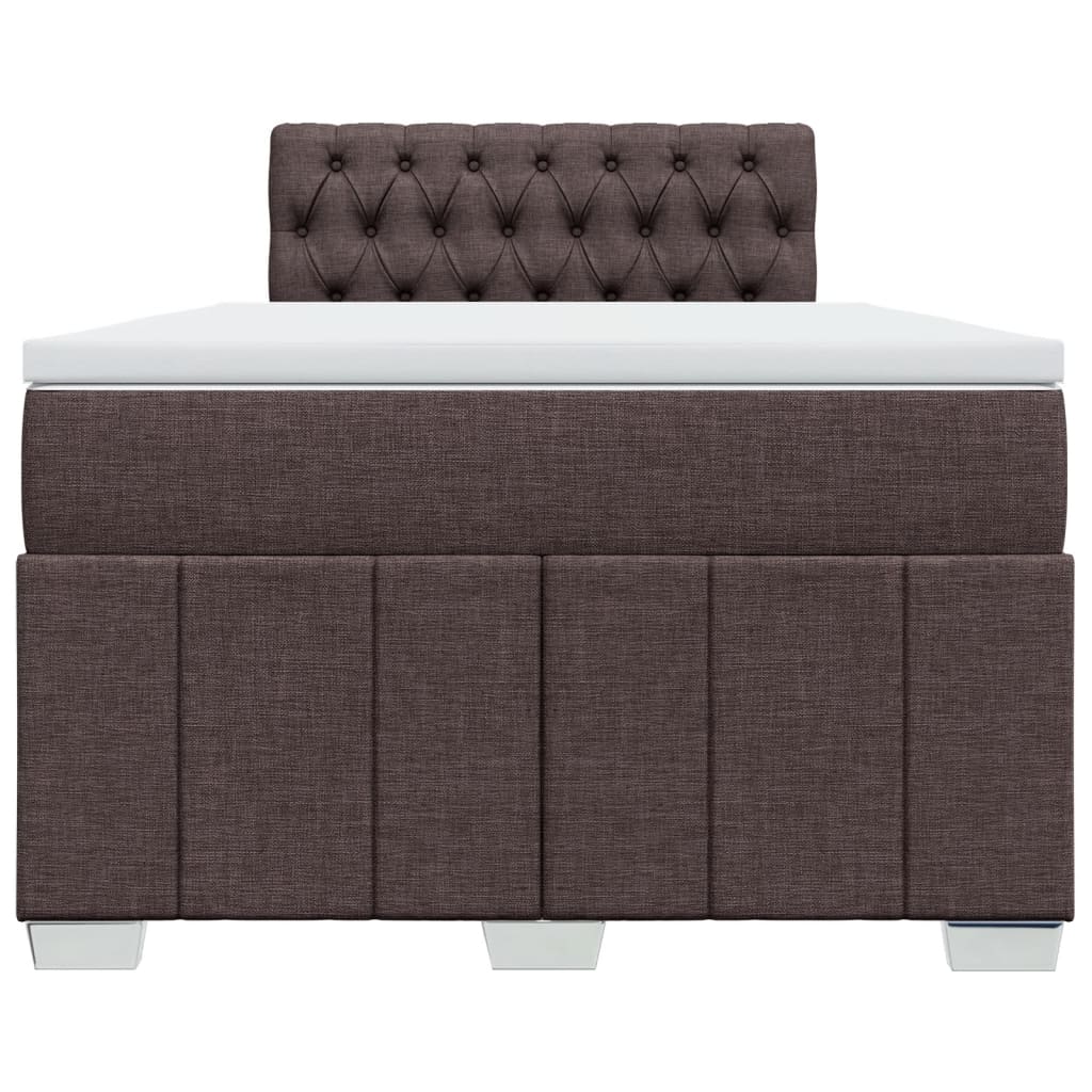 Krevet box spring s madracem tamnosmeđi 120 x 190 cm od tkanine
