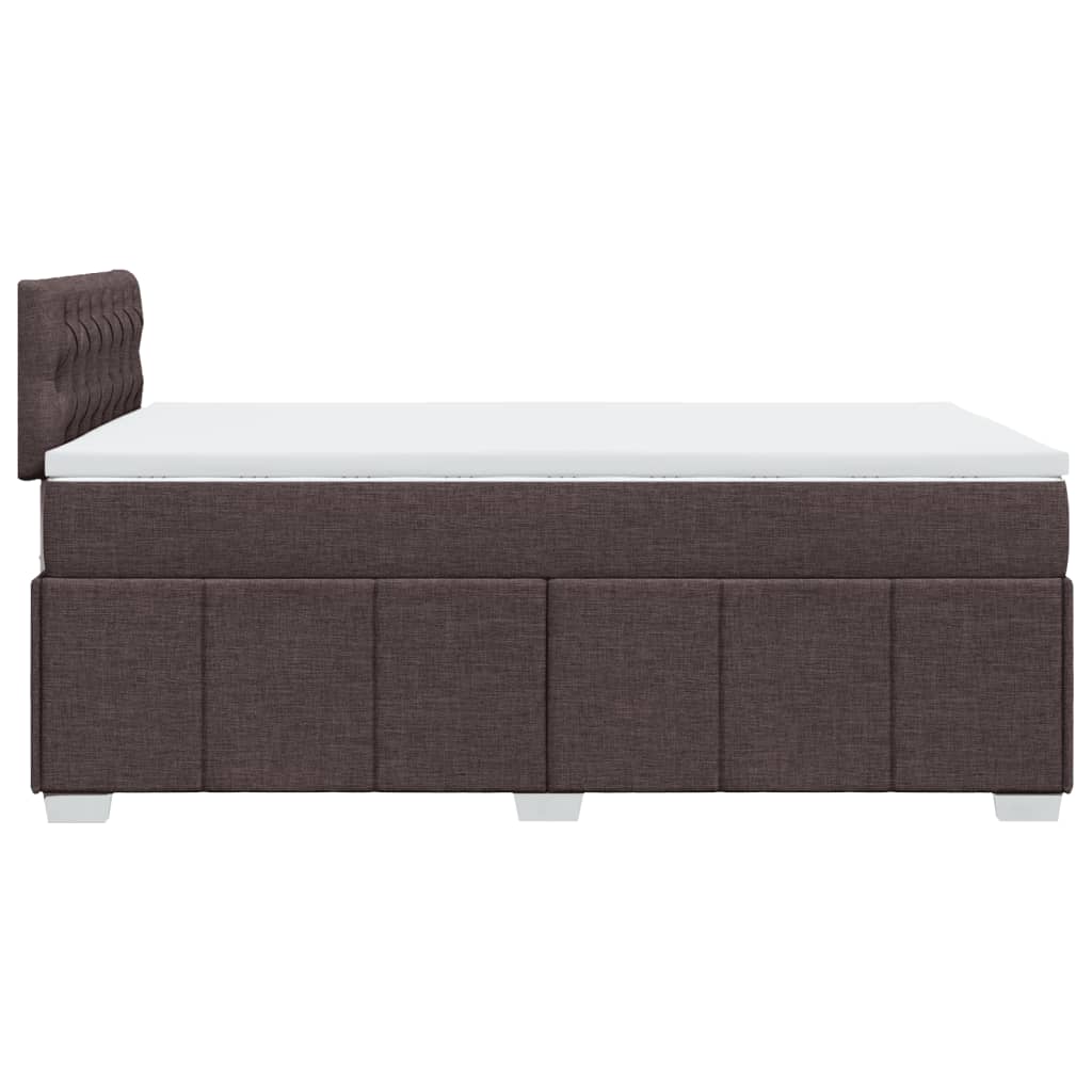 Krevet box spring s madracem tamnosmeđi 120 x 190 cm od tkanine