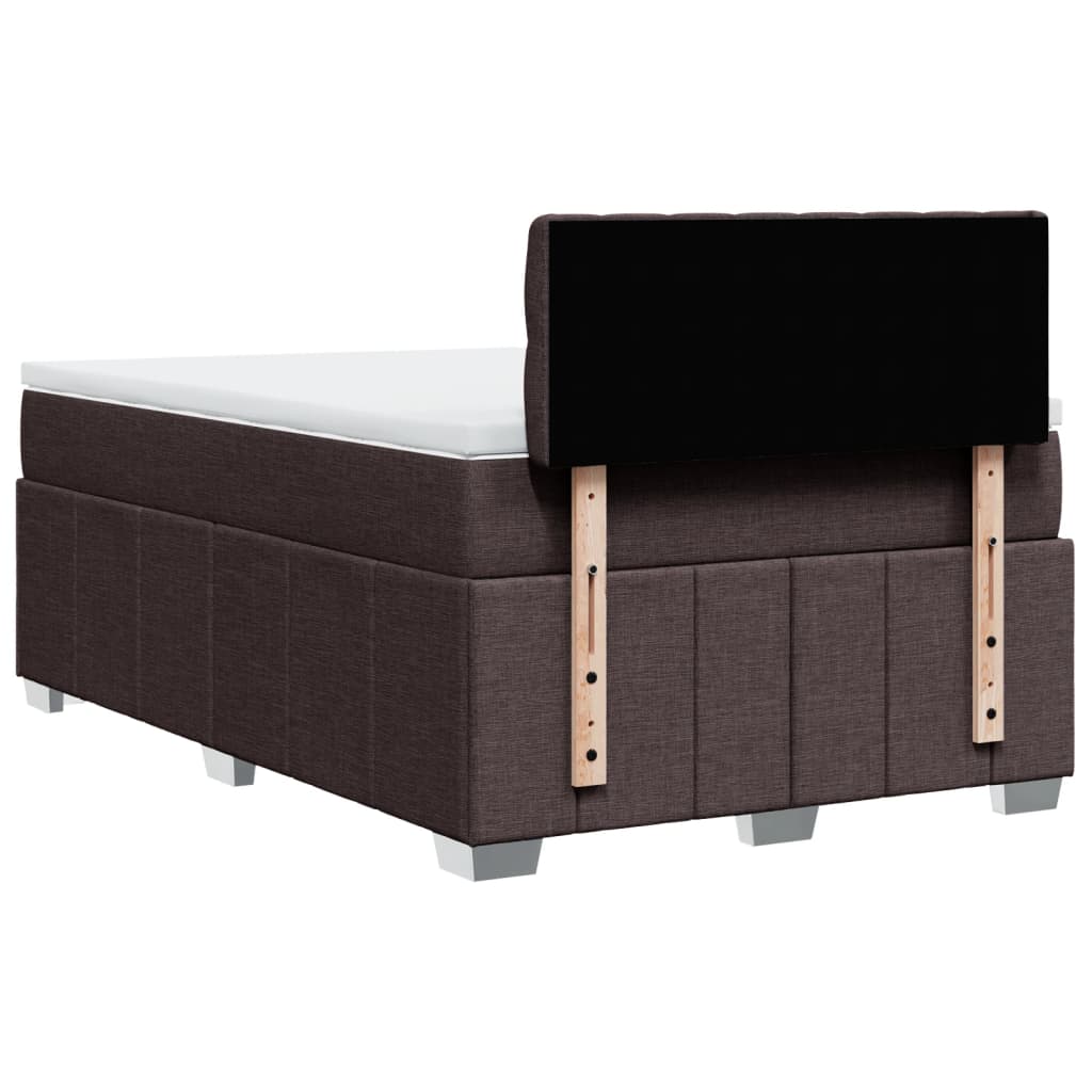 Krevet box spring s madracem tamnosmeđi 120 x 190 cm od tkanine