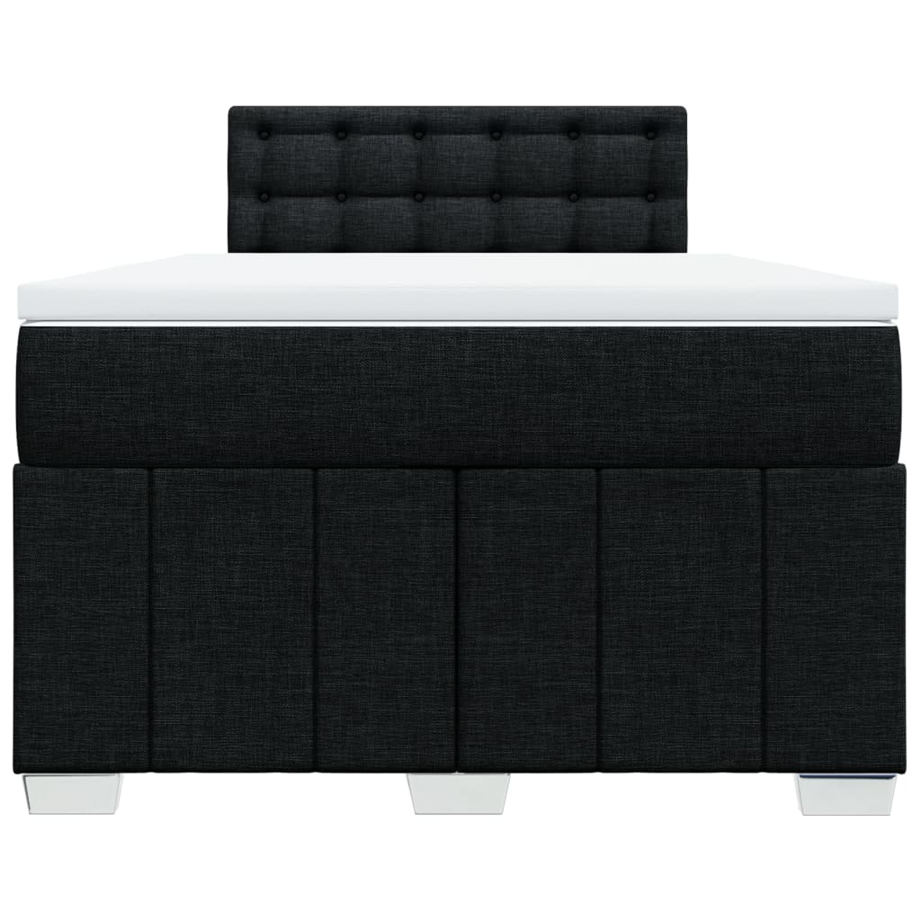 Krevet box spring s madracem crni 120 x 190 cm od tkanine