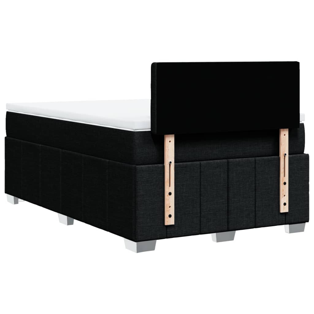 Krevet box spring s madracem crni 120 x 190 cm od tkanine