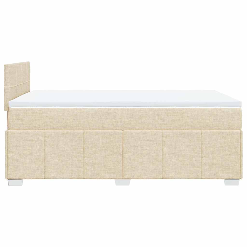 Krevet s oprugama i madracem krem 120 x 200 cm od tkanine