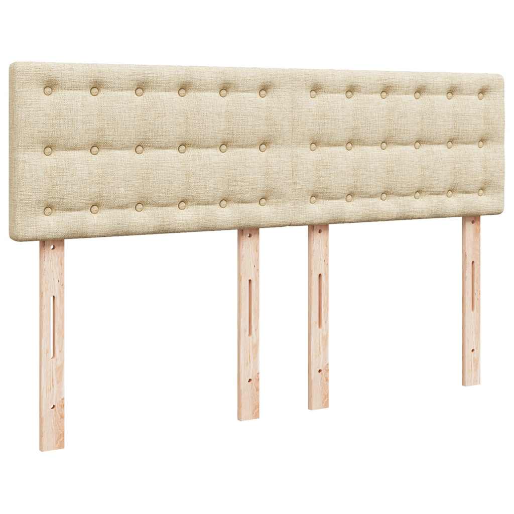 Krevet s oprugama i madracem krem 140 x 190 cm od tkanine