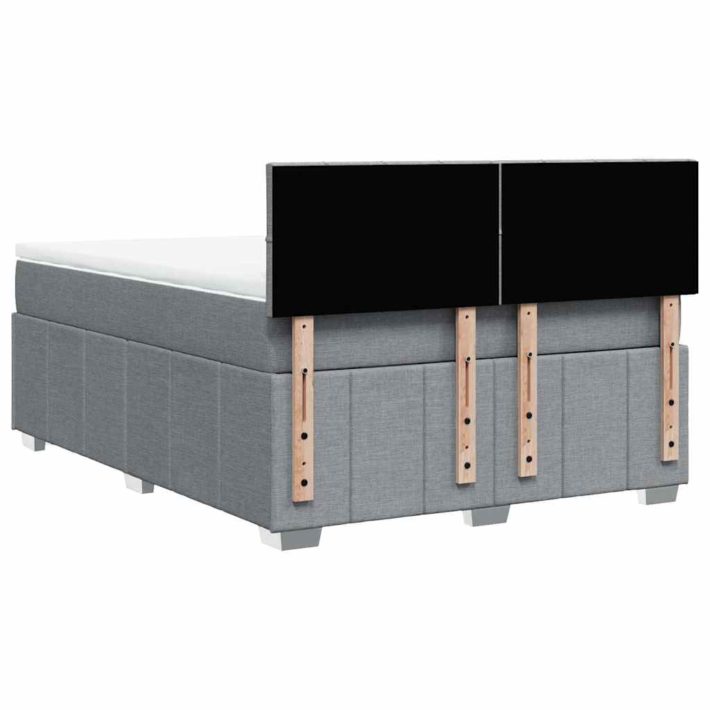 Krevet box spring s madracem svjetlosivi 140x200 cm od tkanine