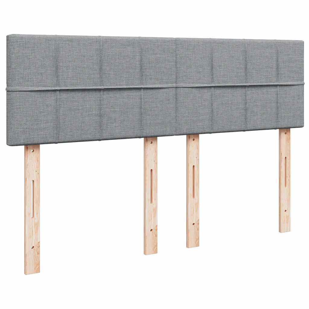 Krevet box spring s madracem svjetlosivi 140x200 cm od tkanine