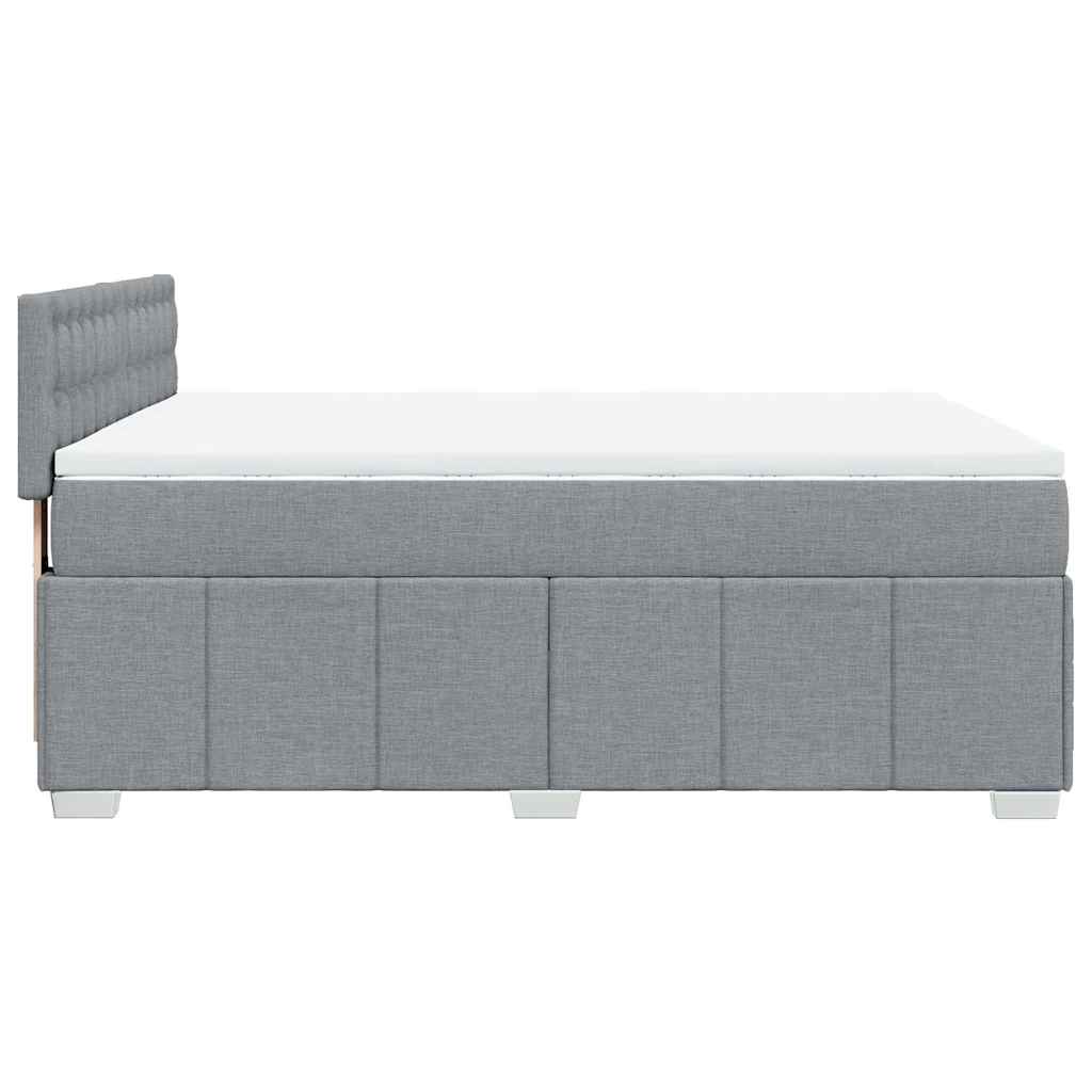 Krevet box spring s madracem svjetlosivi 140x200 cm od tkanine
