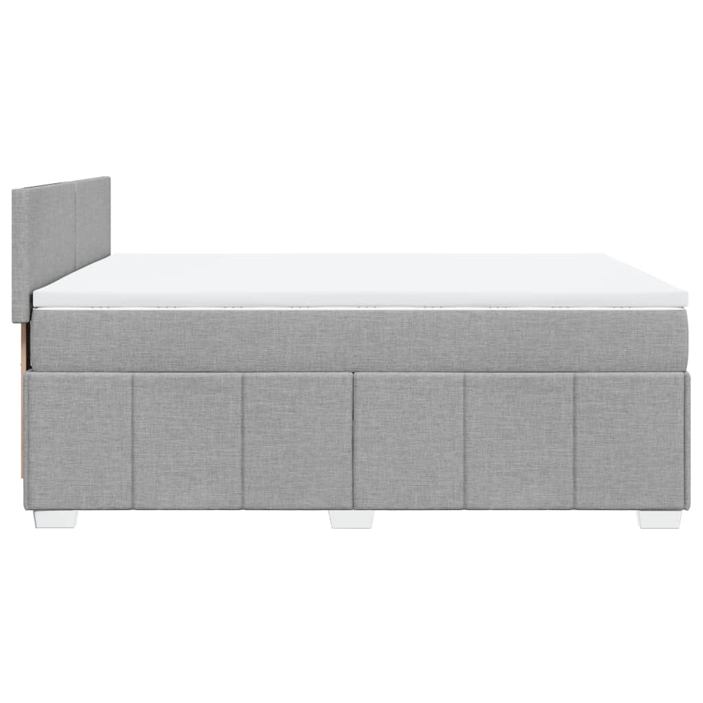 Krevet box spring s madracem svjetlosiva 160x200 cm tkanina
