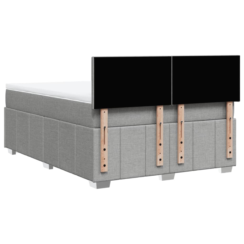 Krevet box spring s madracem svjetlosiva 160x200 cm tkanina