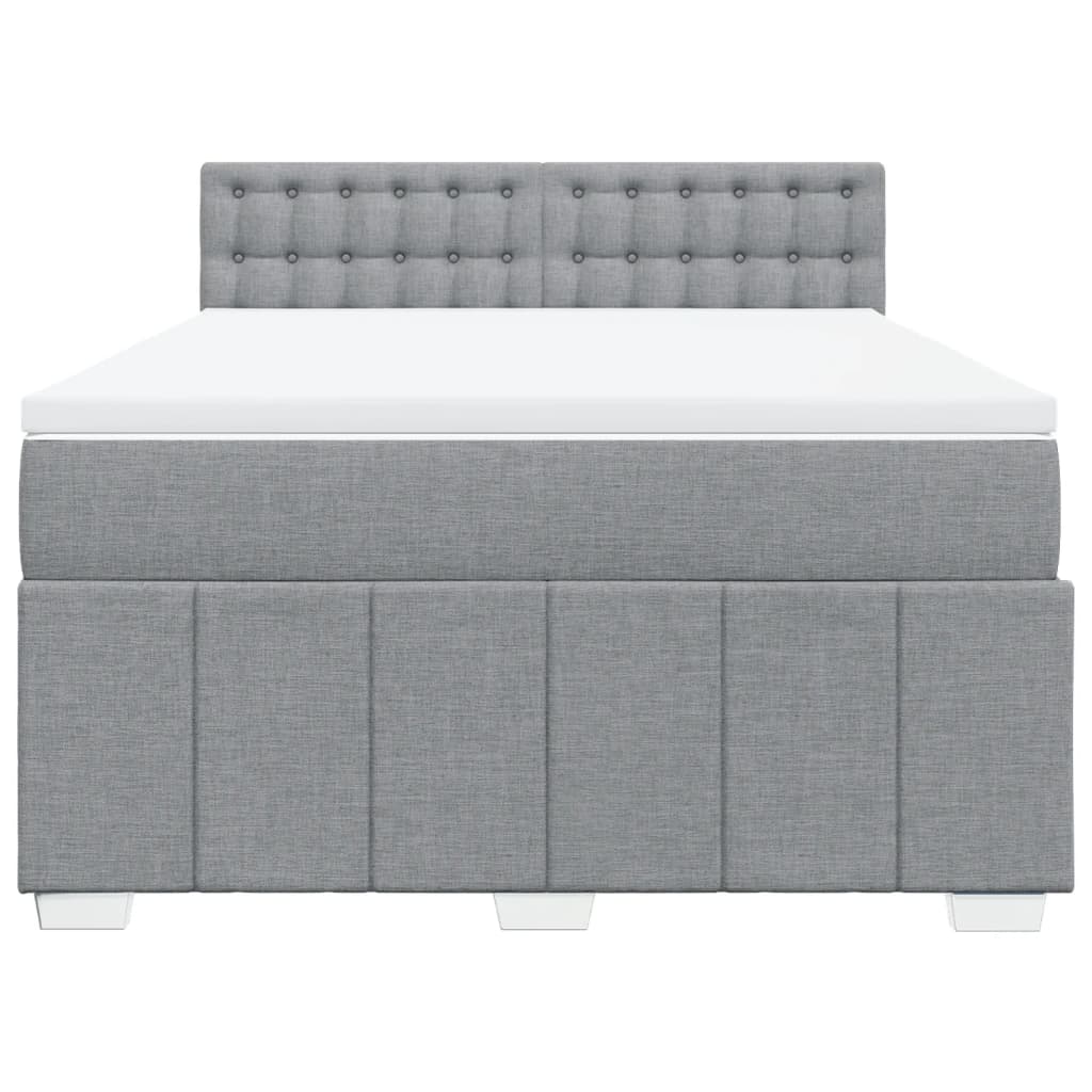 Krevet box spring s madracem svjetlosiva 160x200 cm tkanina