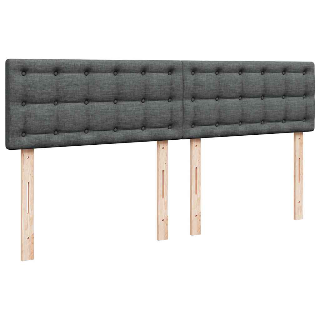 Krevet s oprugama i madracem tamnosivi 200 x 200 cm od tkanine