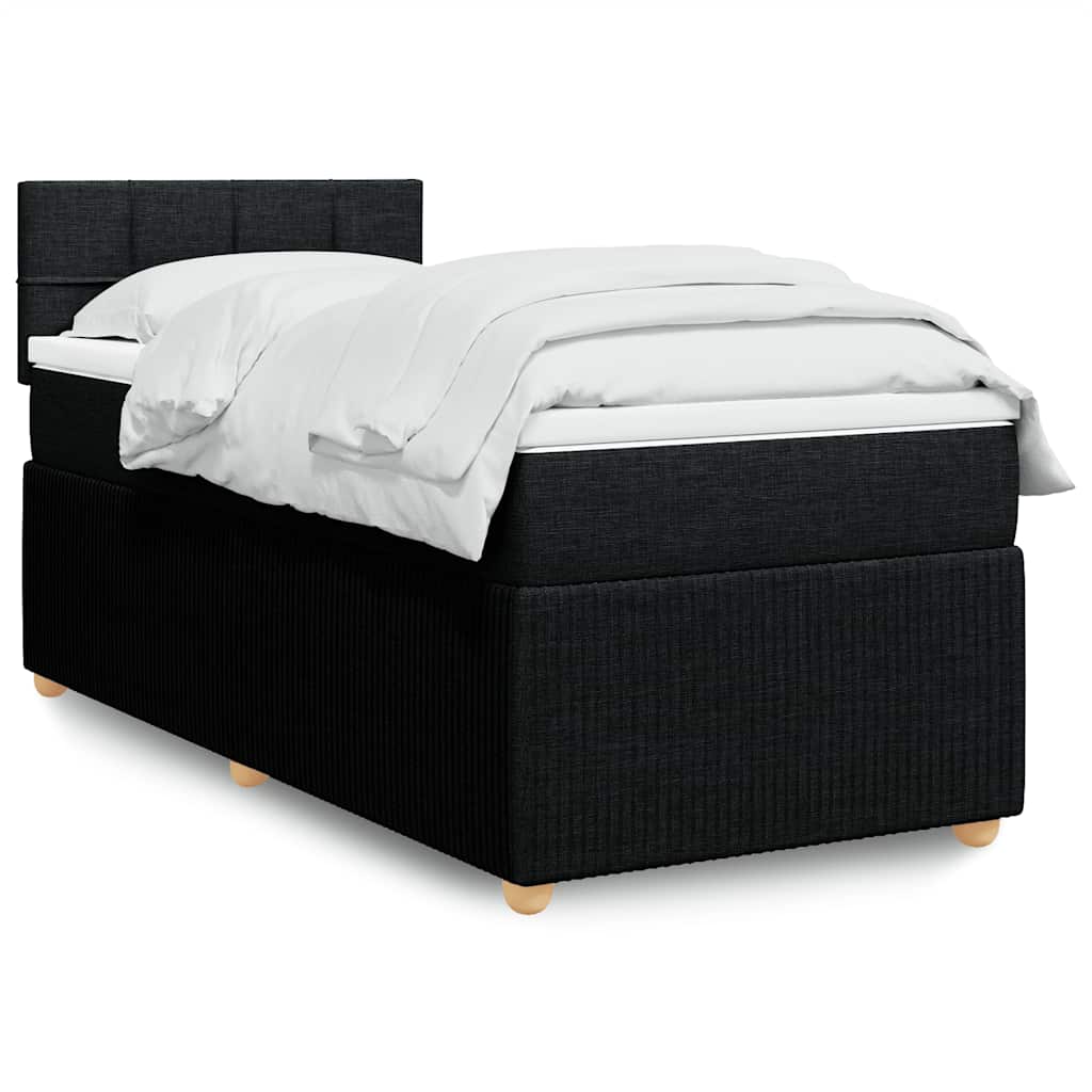 Box spring krevet s madracem crni 80 x 200 cm od tkanine