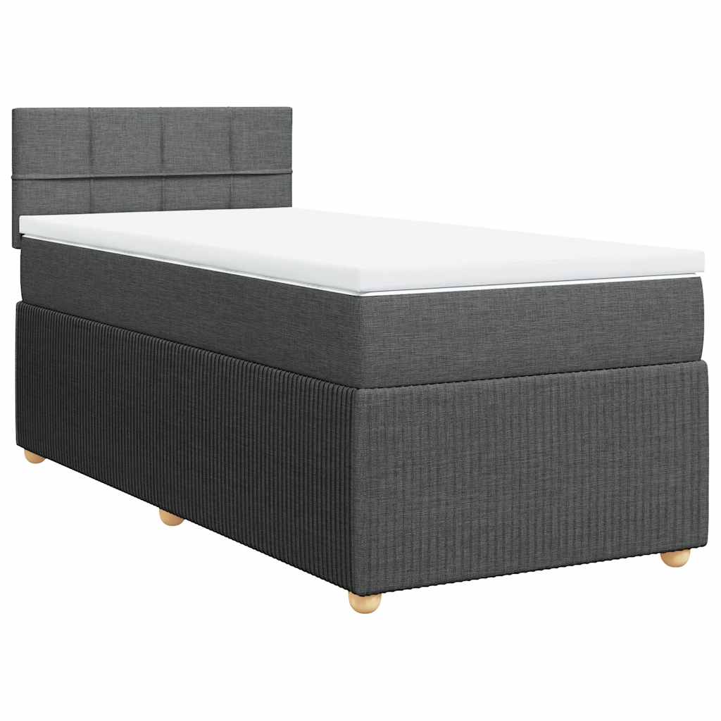 Krevet s oprugama i madracem tamnosivi 90 x 190 cm od tkanine