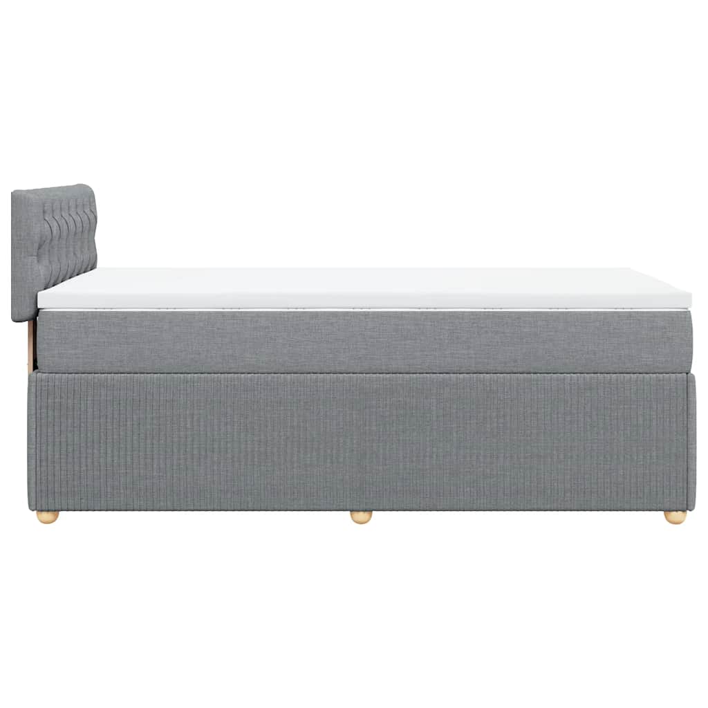 Box spring krevet s madracem svjetlosivi 90x190 cm od tkanine