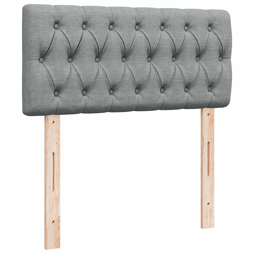 Box spring krevet s madracem svjetlosivi 90x190 cm od tkanine