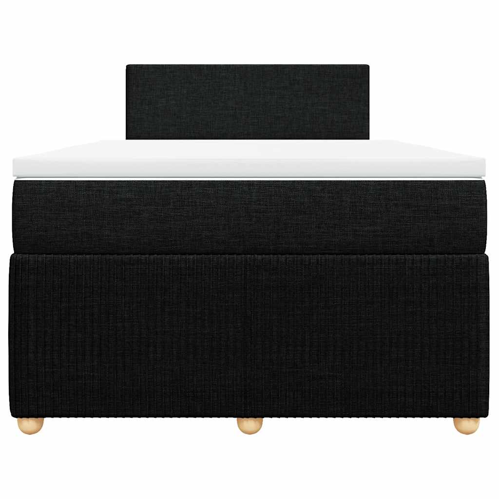 Krevet box spring s madracem crni 120 x 190 cm od tkanine