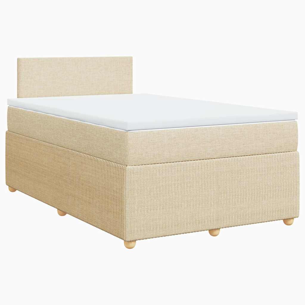 Krevet box spring s madracem krem 120 x 190 cm od tkanine