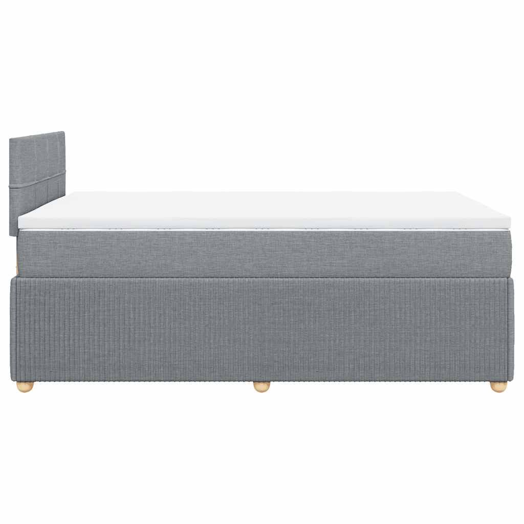 Krevet s oprugama i madracem svjetlosivi 120x190 cm od tkanine