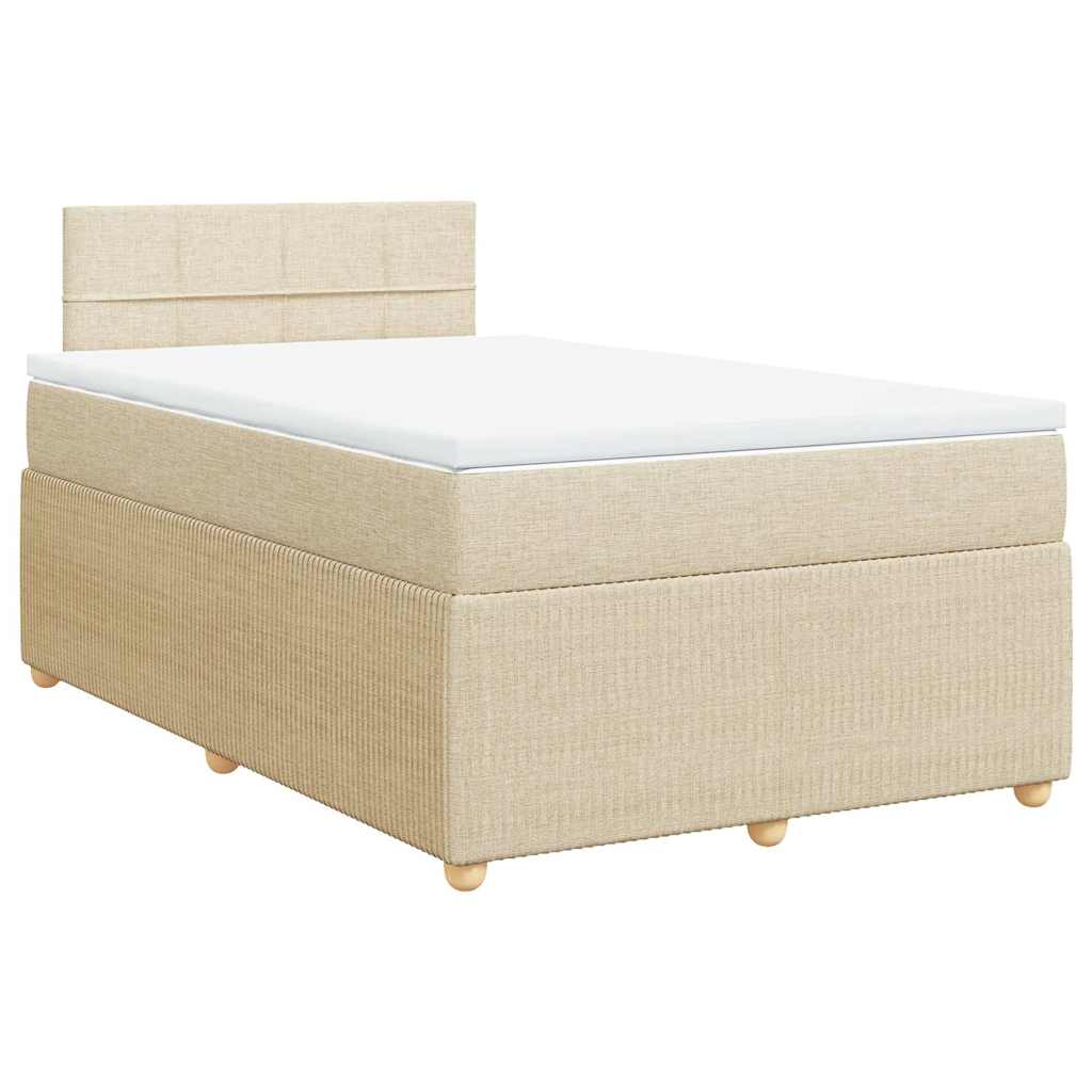 Krevet box spring s madracem krem 120 x 190 cm od tkanine