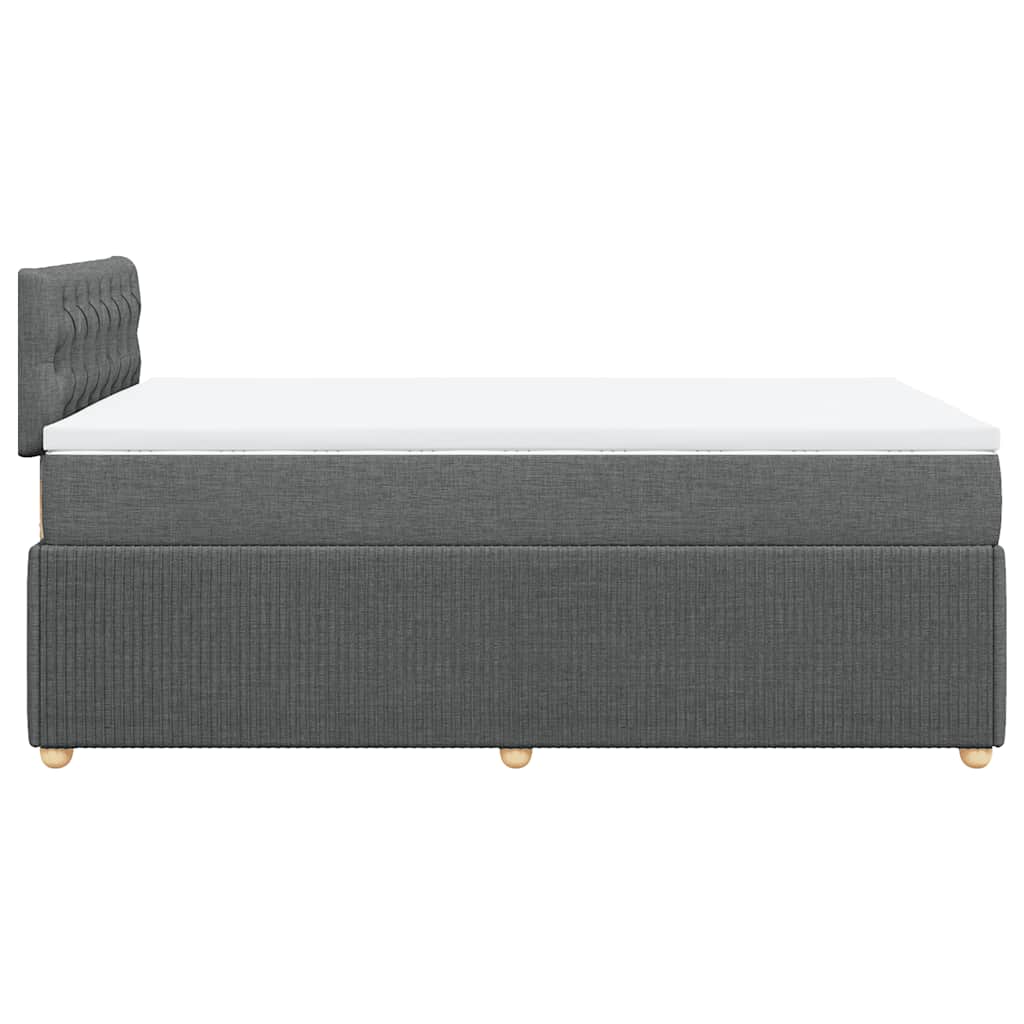 Krevet box spring s madracem tamnosivi 120 x 190 cm tkanina