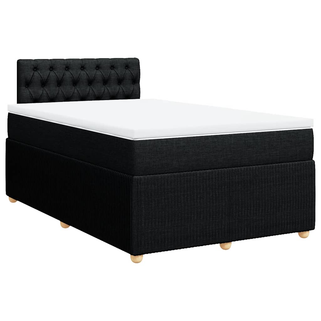 Krevet box spring s madracem crni 120 x 190 cm od tkanine