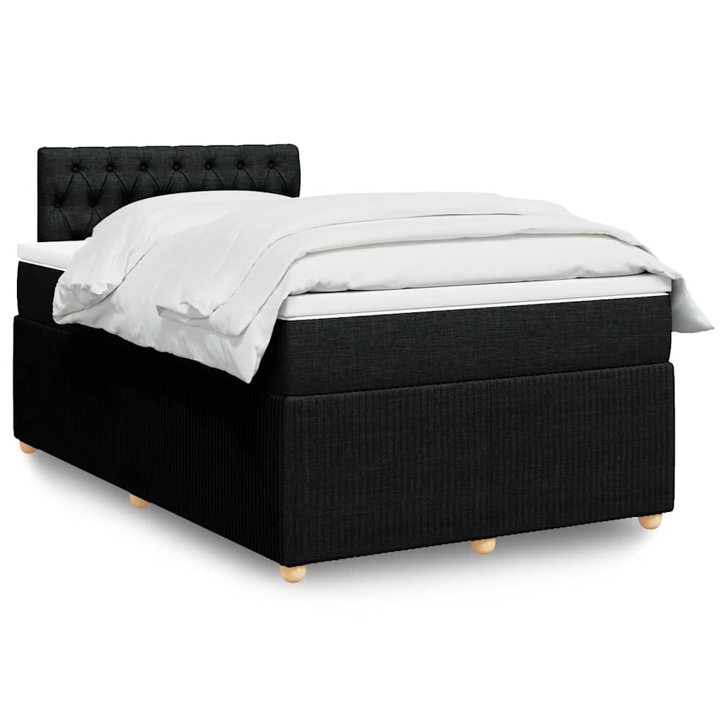Krevet box spring s madracem crni 120 x 190 cm od tkanine