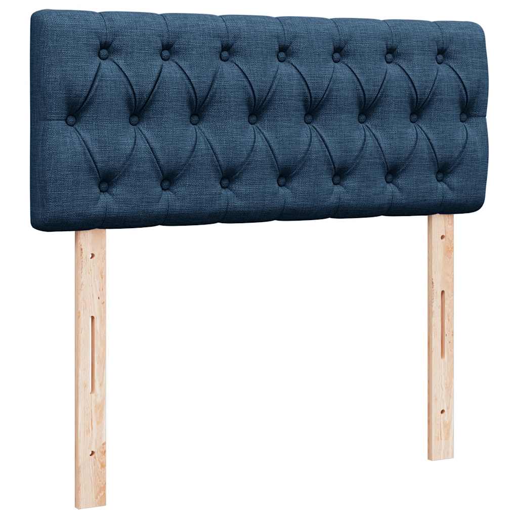 Krevet s oprugama i madracem plavi 120 x 190 cm od tkanine