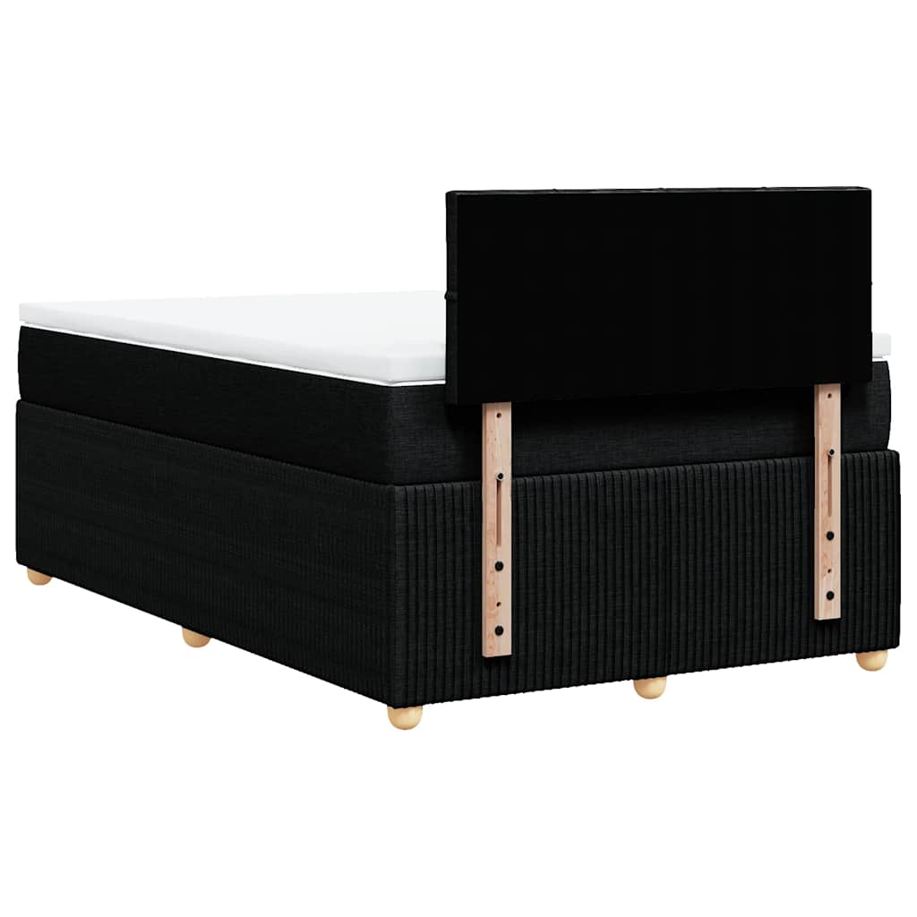 Krevet s oprugama i madracem crni 120 x 200cm od tkanine