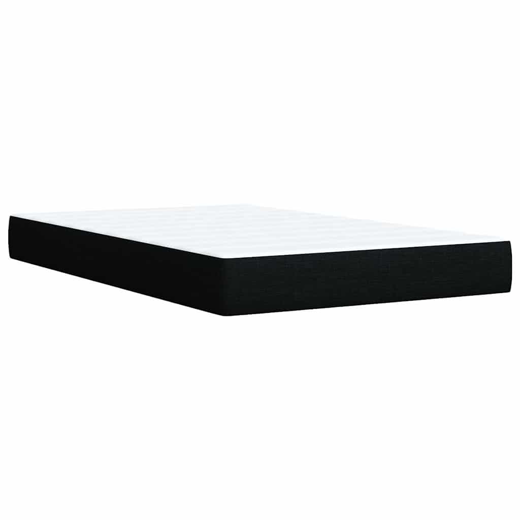 Krevet s oprugama i madracem crni 120 x 200cm od tkanine