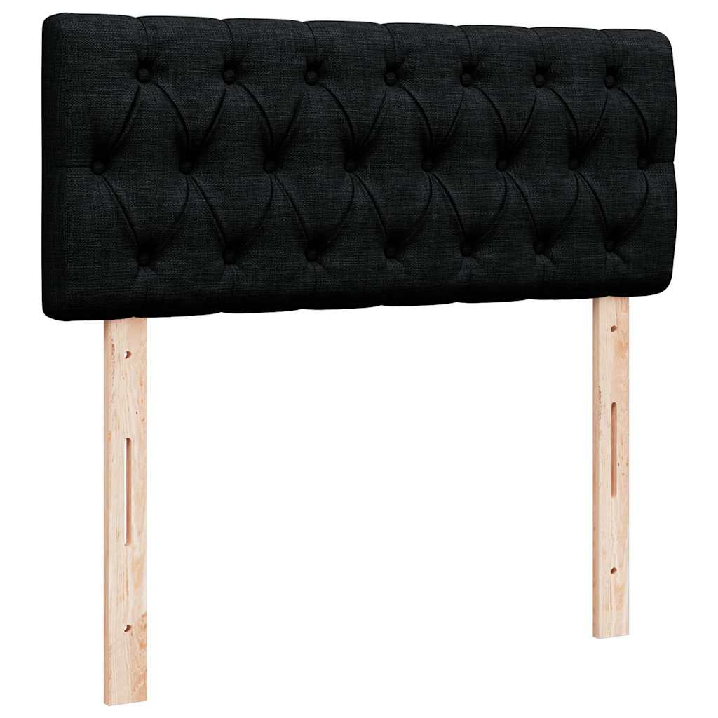 Krevet s oprugama i madracem crni 120 x 200cm od tkanine