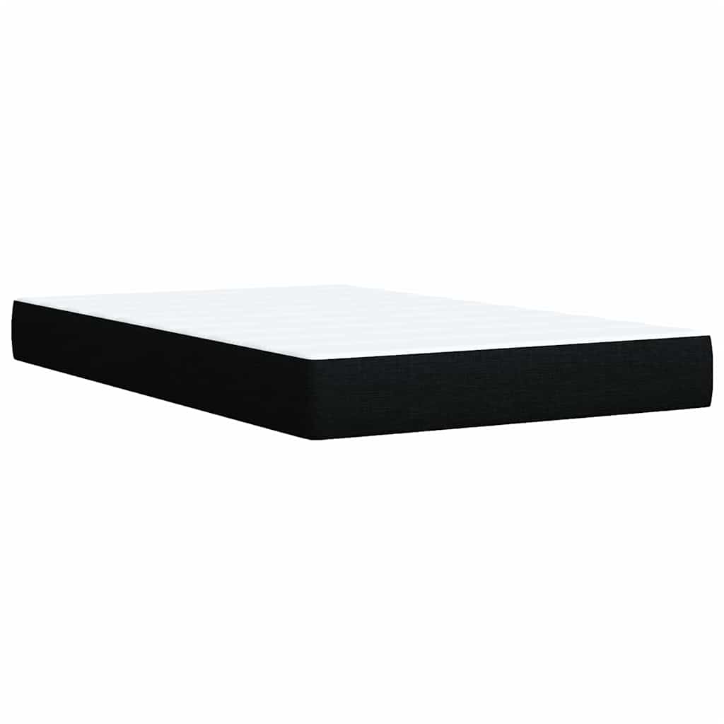 Krevet s oprugama i madracem crni 120 x 200cm od tkanine