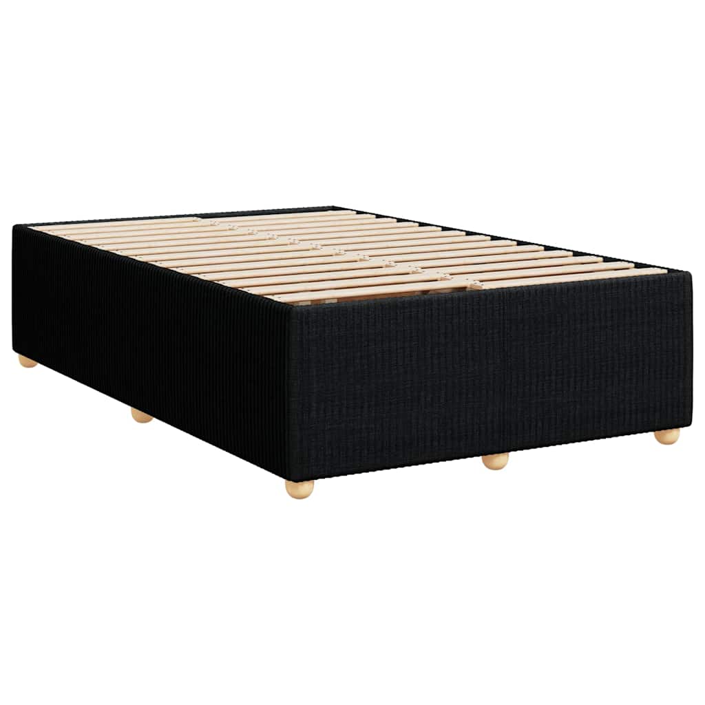 Krevet s oprugama i madracem crni 120 x 200cm od tkanine