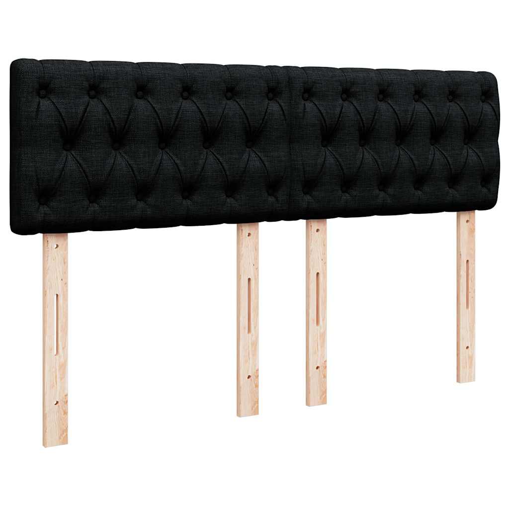 Krevet s oprugama i madracem crni 140 x 190 cm od tkanine