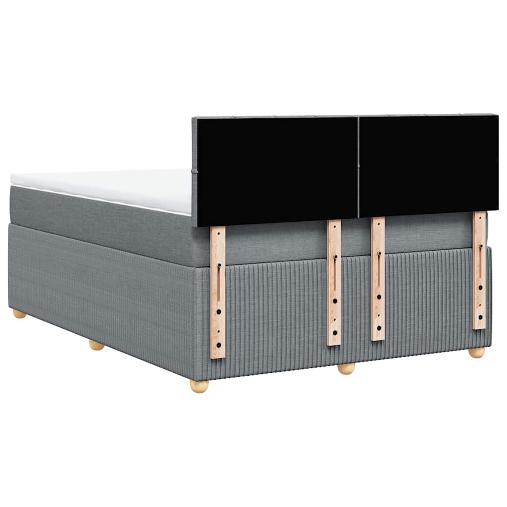 Krevet box spring s madracem svjetlosivi 140x200 cm od tkanine